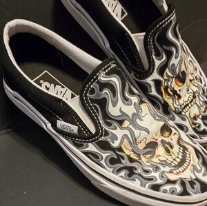 Vans Slip-On Skull Flame Sneakers